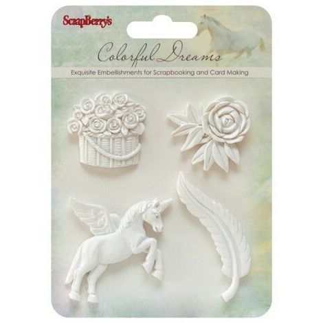 Ozdoby polimerowe Scrap Berry's Colorful Dreams, 4szt